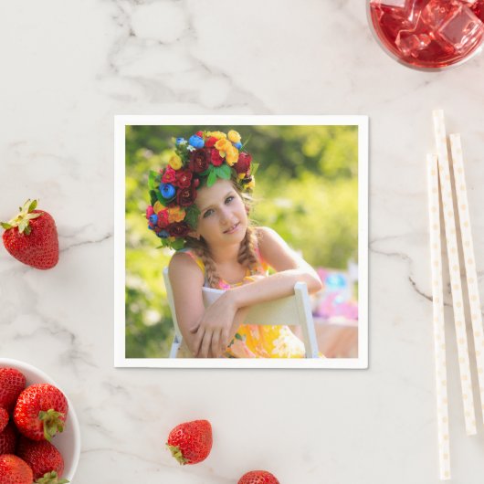 Birthday Personalized Photo Text Design Cocktail Servet (Insitu)