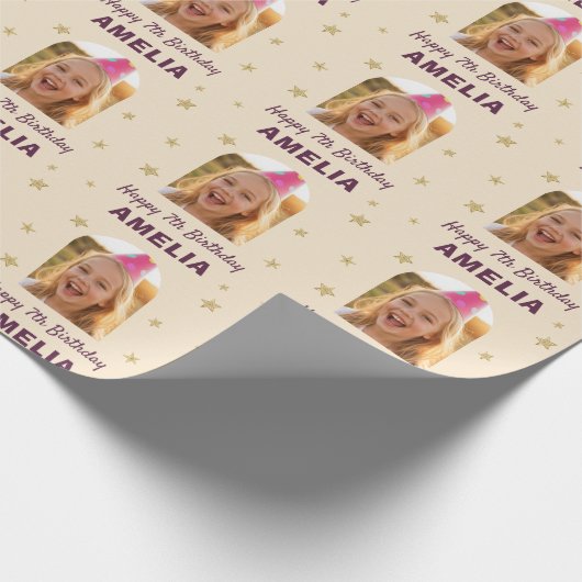 Birthday Personalized Photo Wrapping  Cadeaupapier (Hoek)