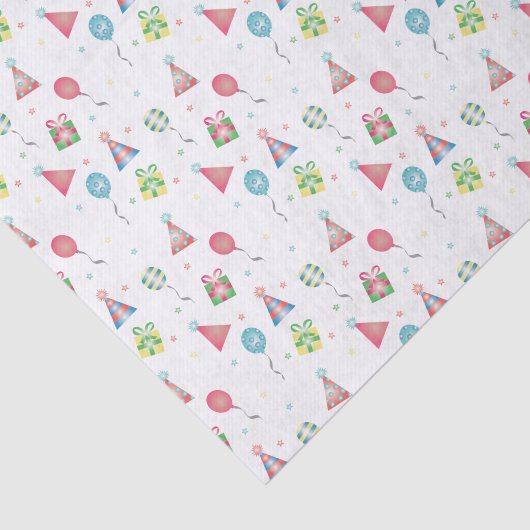 Birthday Pet Balloons Cadeau Patroon kleurrijk Tissuepapier (Detail)