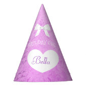 Birthday Pet Birthday Girl Paars Bow Feesthoedjes (Voorkant)