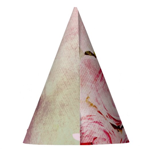 Birthday Pet Birthday Girl Pink Roses Floral Feesthoedjes (Achterkant)