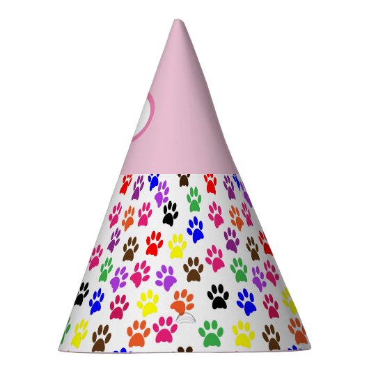 Birthday Pet Dog schildert Patroonroze Feesthoedjes (Rechts)