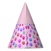 Birthday Pet Dog schildert roze patroon Feesthoedjes (Achterkant)