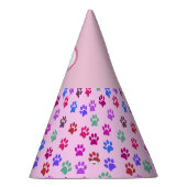 Birthday Pet Dog schildert roze patroon Feesthoedjes (Rechts)