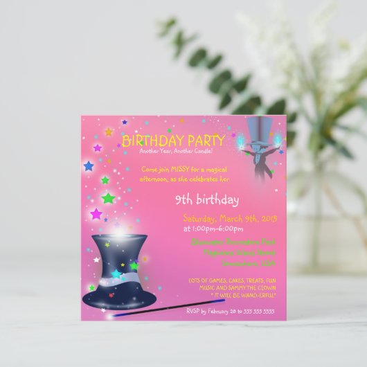 Birthday Pet Magical Magicians Kaart (Staand voorkant)