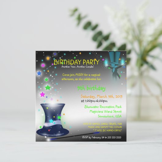 Birthday Pet Magical Magicians Kaart (Staand voorkant)