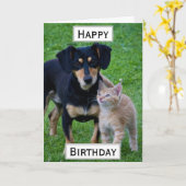 Birthday Pet Parent Foto Kaart (Gele Bloem)