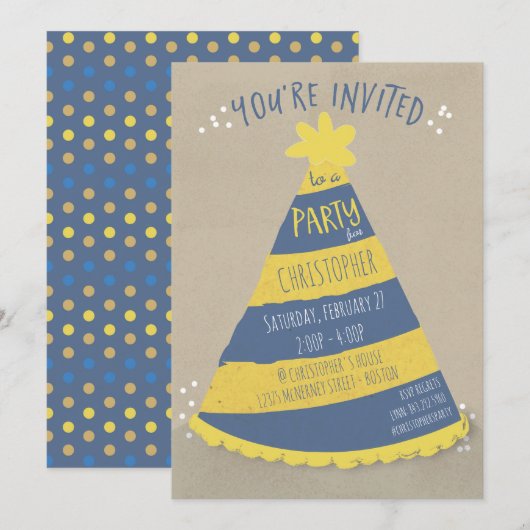 Birthday Pet Uitnodiging (Voorkant / Achterkant)