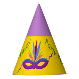 Birthday Petten Paarse mardi Gras Mask Balloons Feesthoedjes