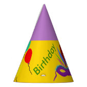 Birthday Petten Paarse mardi Gras Mask Balloons Feesthoedjes (Links)