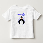 Birthday pguin aangepaste tekst blauw drie jaar ou kinder shirts (Voorkant)