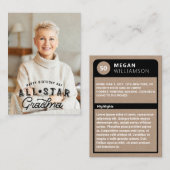 Birthday Photo & All-Star Grandma Baseball Kaart (Voorkant / Achterkant)