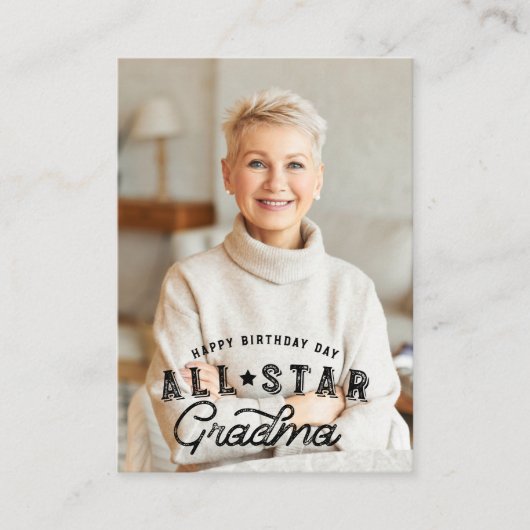 Birthday Photo & All-Star Grandma Baseball Kaart (Voorkant)