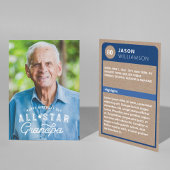 Birthday Photo All-Star Grandpa Baseball Kaart