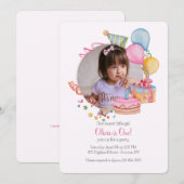 Birthday Photo Invitation Kaart (Voorkant / Achterkant)