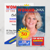 Birthday PHOTO Invitation- Magazine Hoesje Kaart (Voorkant / Achterkant)