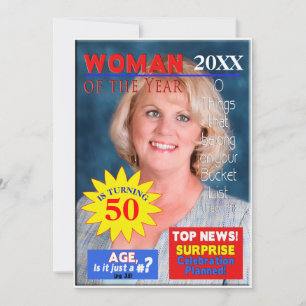 Birthday PHOTO Invitation- Magazine Hoesje Kaart