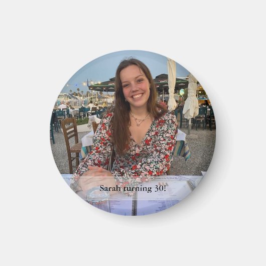 Birthday Photo Magnet met jouw tekst (Voorkant)