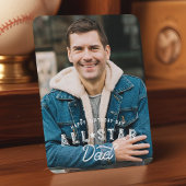Birthday Photo & Stats All-Star Dad Baseball Kaart
