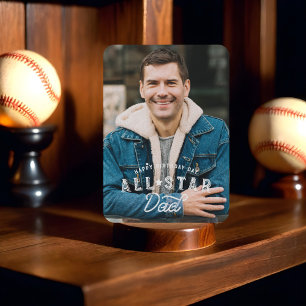 Birthday Photo & Stats All-Star Dad Baseball Kaart