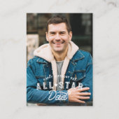 Birthday Photo & Stats All-Star Dad Baseball Kaart (Voorkant)