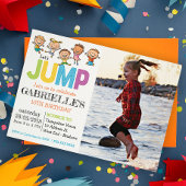 Birthday Photo Trampoline Party Invitation Kaart