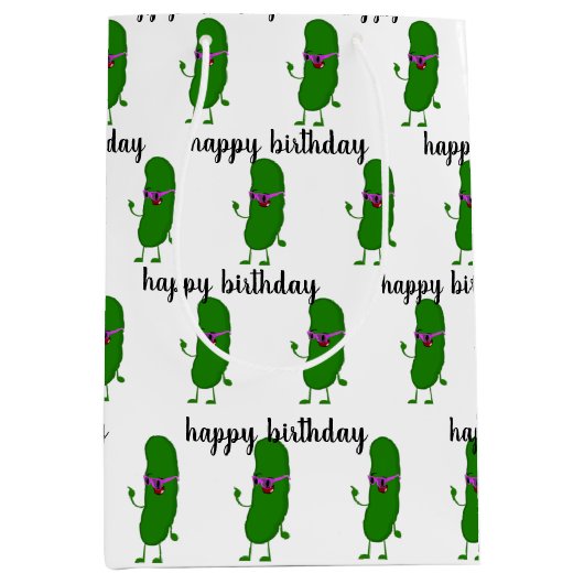 Birthday Pickle met roze bril Medium Cadeauzakje (Voorkant)