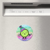 Birthday Pickle | Roze en Paars Pet van de geboort Magneet (Insitu (Vaatwasser))