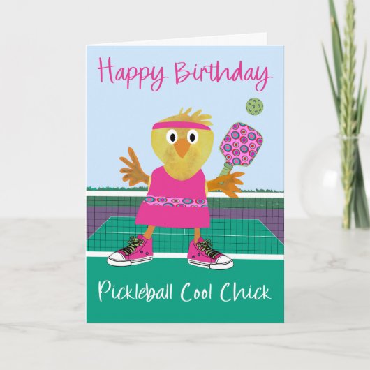 Birthday Pickleball Cool Chick Kaart (Voorkant)