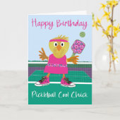 Birthday Pickleball Cool Chick Kaart (Gele Bloem)