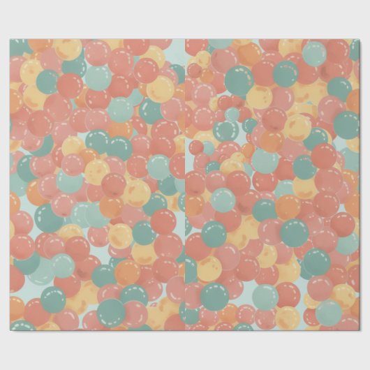 Birthday Picnic, Cute Retro Style Cadeaupapier (Zoom)