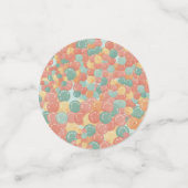 Birthday Picnic, Cute Retro Style Confetti (Kleine voorkant)