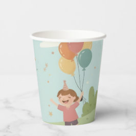 Birthday Picnic, Cute Retro Style Papieren Bekers