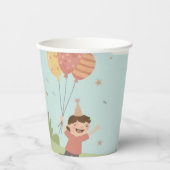 Birthday Picnic, Cute Retro Style Papieren Bekers (Voorkant)