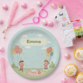 Birthday Picnic, Cute Retro Style Papieren Bordje (Feest)