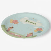 Birthday Picnic, Cute Retro Style Papieren Bordje (Gekanteld)
