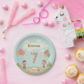 Birthday Picnic, Cute Retro Style Papieren Bordje (Feest)