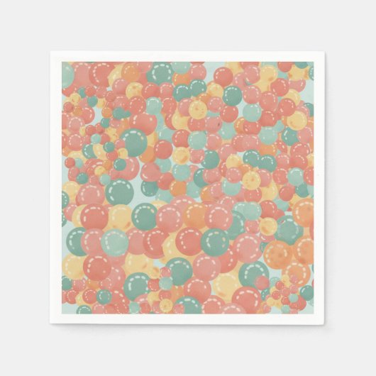 Birthday Picnic, Cute Retro Style Servet (Voorkant)