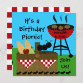 Birthday Picnic Invitations Kaart (Voorkant / Achterkant)