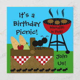 Birthday Picnic Invitations Kaart