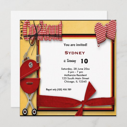 Birthday Picnic Kaart (Voorkant / Achterkant)