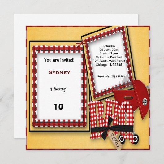 Birthday Picnic Kaart (Voorkant / Achterkant)