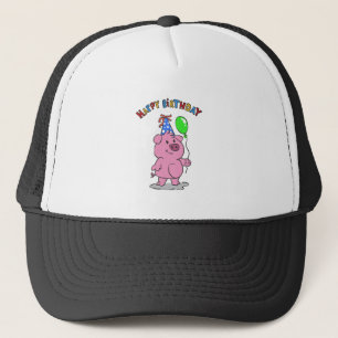 Birthday Pig cartoon   achtergrondkleur kiezen Trucker Pet