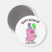 Birthday Pig cartoon | choose background color Magneet (Voorkant / Achterkant)