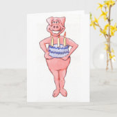 Birthday Pig Kaart (Gele Bloem)