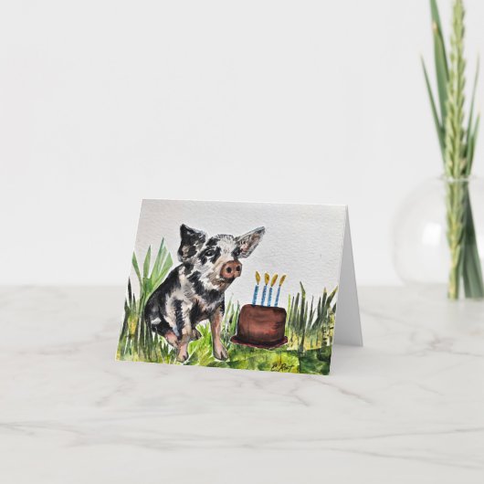 Birthday Piggie Bedankkaart (Voorkant)