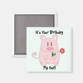 Birthday Piggy Magneet (Voorkant / Achterkant)