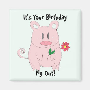 Birthday Piggy Magneet