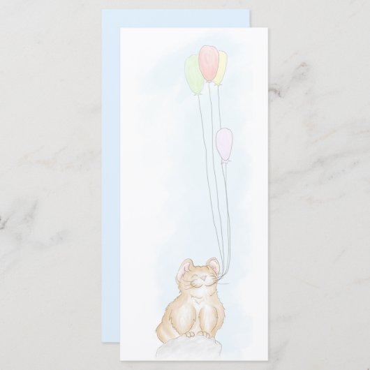 Birthday Pika Flat Kaart (Voorkant / Achterkant)