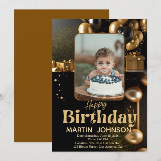 Birthday Pillow | Custom Photo Cushion Gift Kaart (Voorkant / Achterkant)